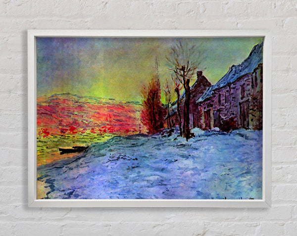 Monet Lava Court Sunshine And Snow Framed Print