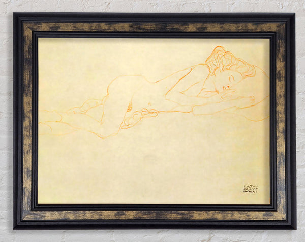 Klimt Liegender Female Nude Framed Print