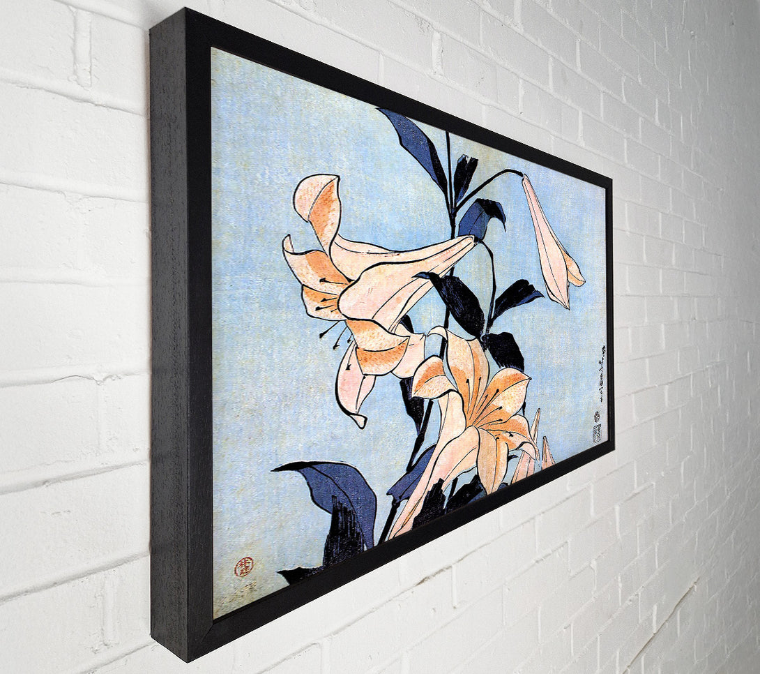  A Canvas Print of Hokusai Lilies Canvas Wall Art