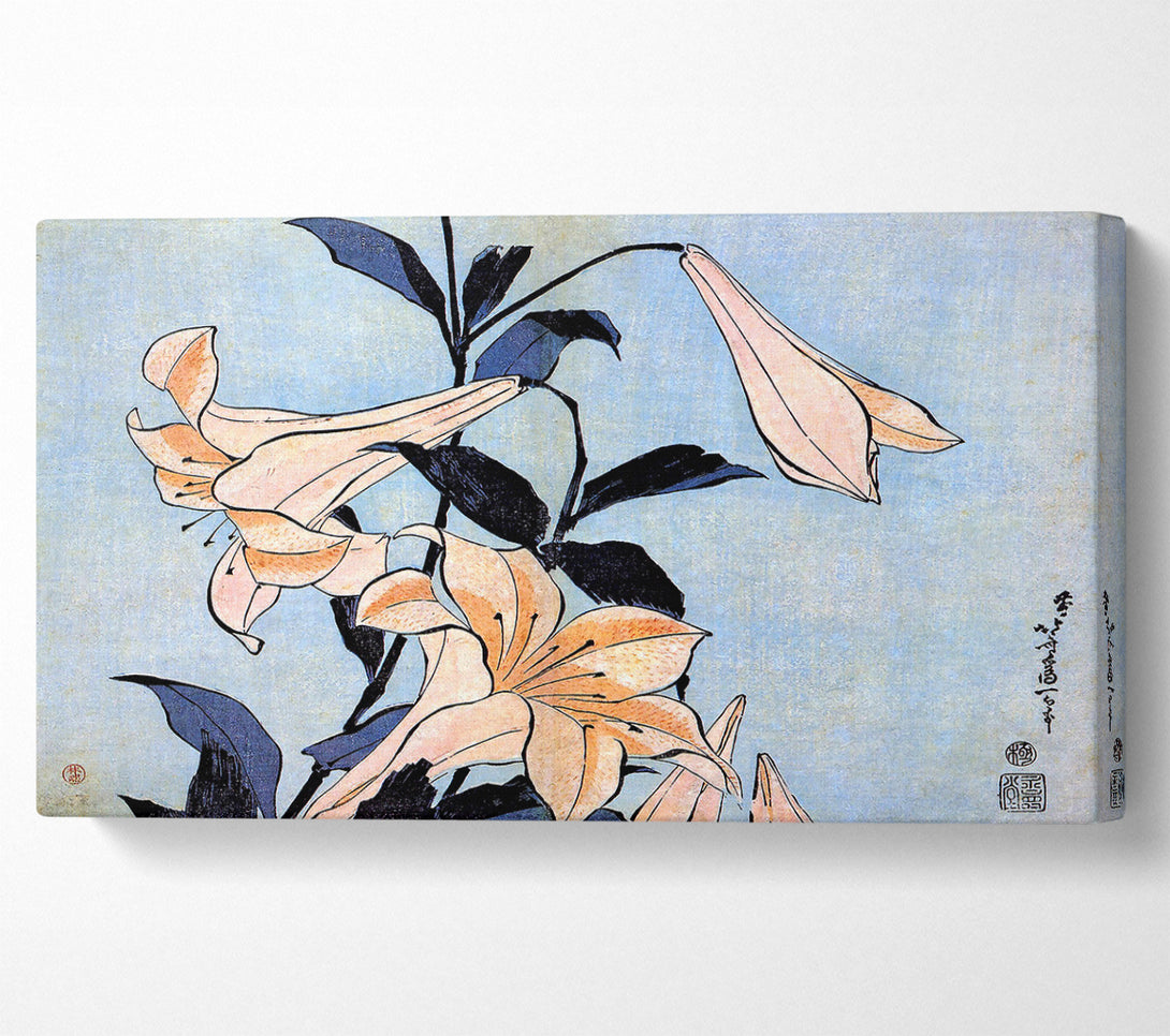  A Canvas Print of Hokusai Lilies Canvas Wall Art