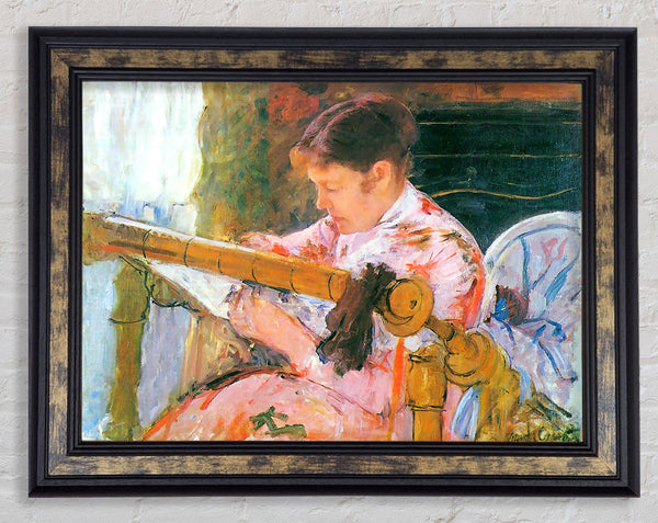 Mary Cassatt Lydia At The Cord Framework Framed Print