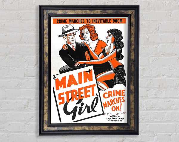 Main Street Girl Poster 2 Framed Print