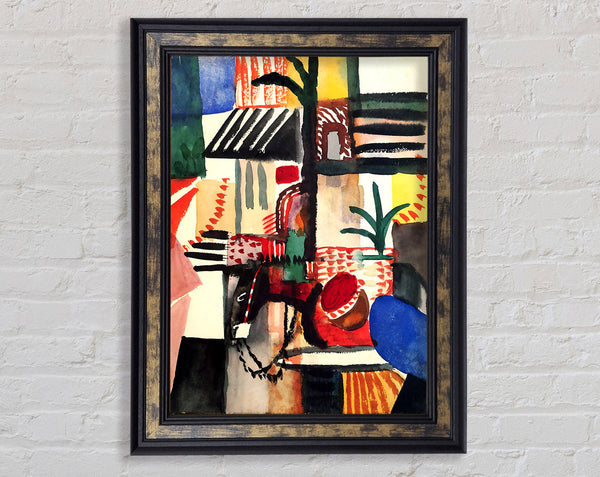 August Macke Man With A Donkey Framed Print