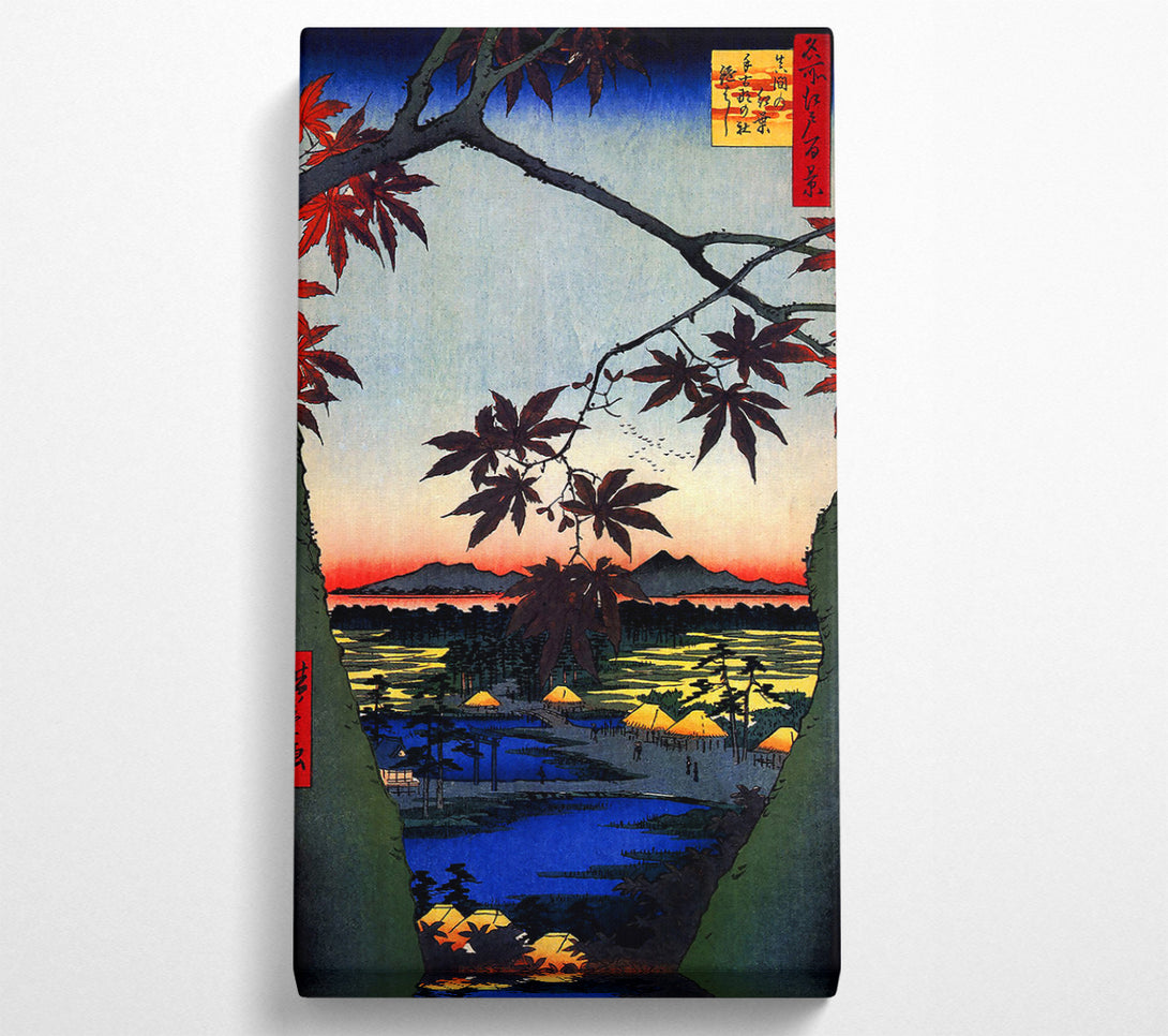  A Canvas Print of Hiroshige Maple Trees At Mama Canvas Wall Art