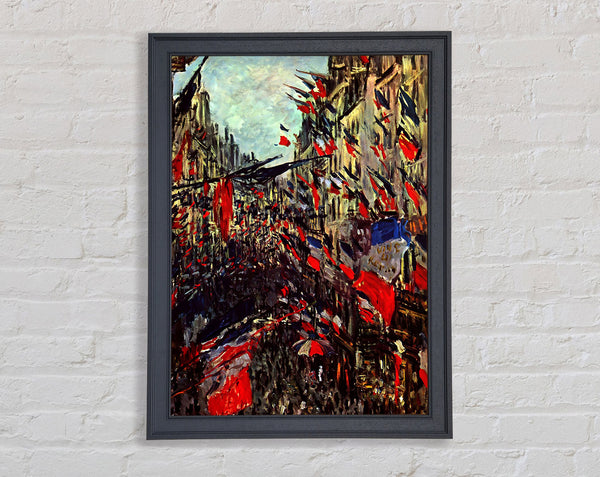 Monet Rue Staint Denis am Nationalfeiertag