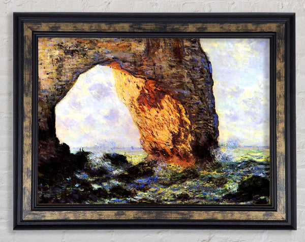 Monet The Cliff At Etretat Framed Print
