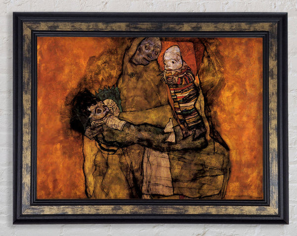 Schiele Mother With Two Children Framed Print
