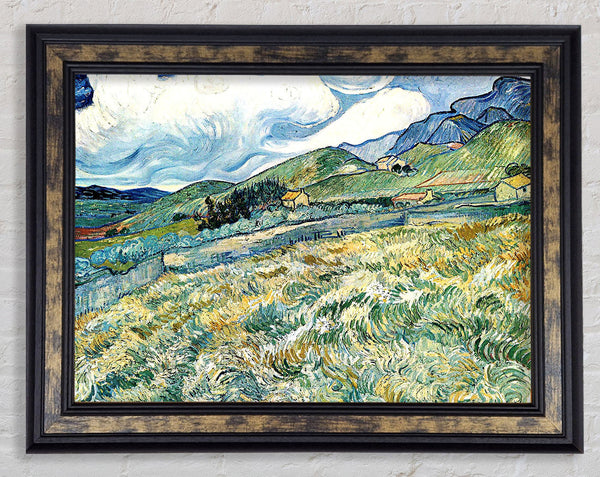 Van Gogh Mountain Landscape Behind The Hospital Saint-Paul Framed Print