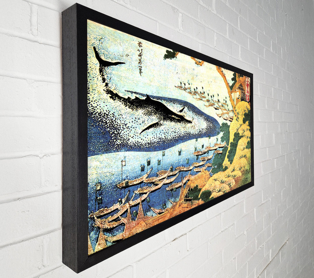  A Canvas Print of Hokusai Ocean Landscape And Whale Canvas Art