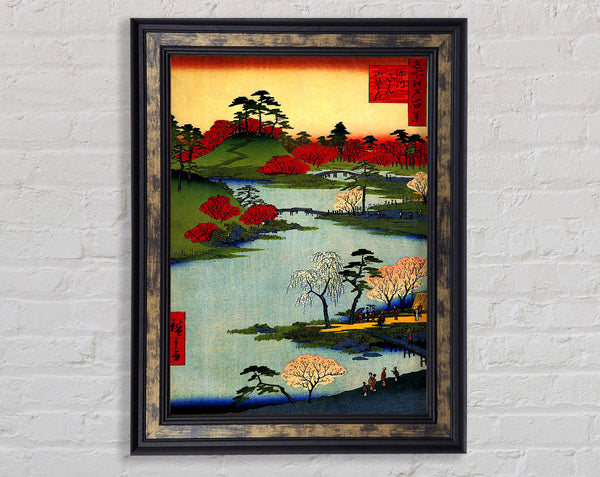 Hiroshige Open Garden At Fukagawa Framed Print