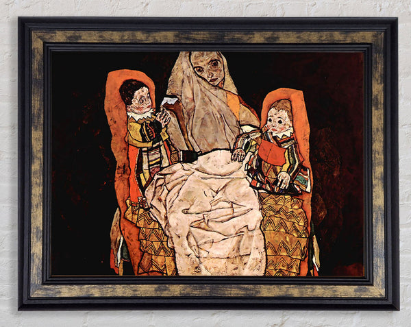 Schiele Parent With Two Children The Mother Framed Print
