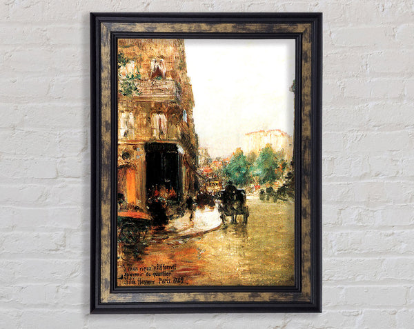 Hassam Parisian Street Scene 2 Framed Print