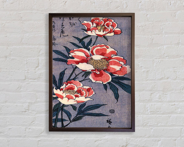 Hiroshige Peonies Framed Print