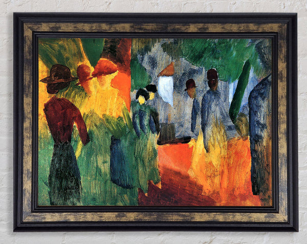 August Macke People In The Park Framed Print