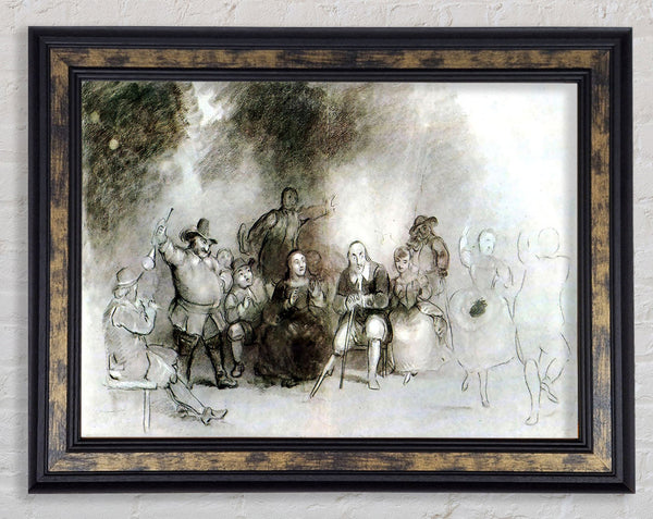 Asher Brown Durand Peter Stuyvesant To A Dance Event Framed Print