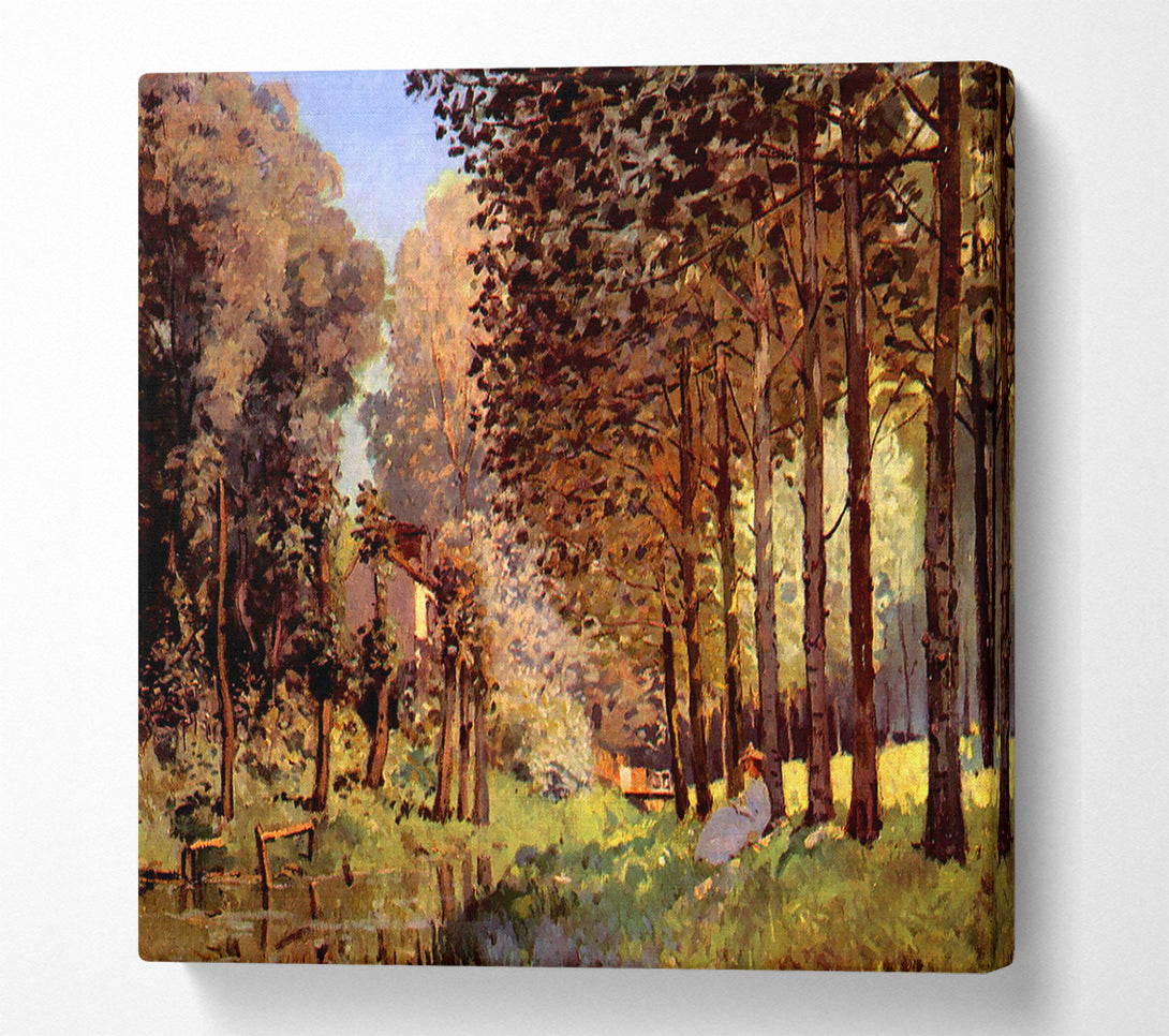  A Canvas Print of Sisley Rest At The River Bank Canvas Print