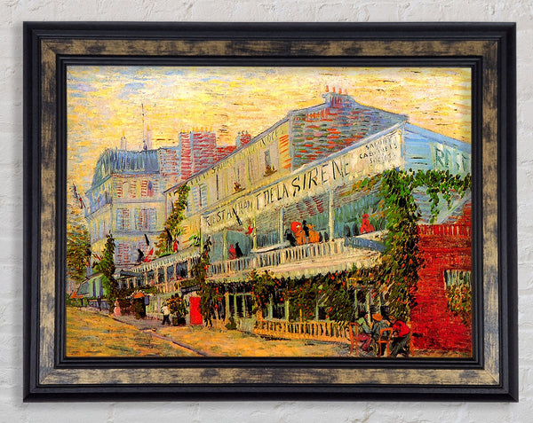 Van Gogh Restaurant De La Sirene At Asnieres Framed Print