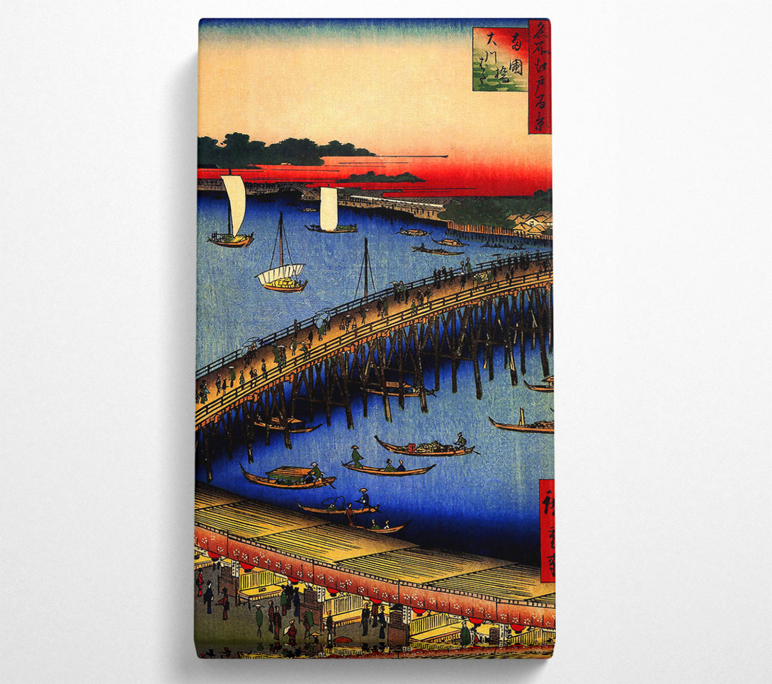  A Canvas Print of Hiroshige Ryogoku Bridge And The Great Riverbank Canvas Wall Art