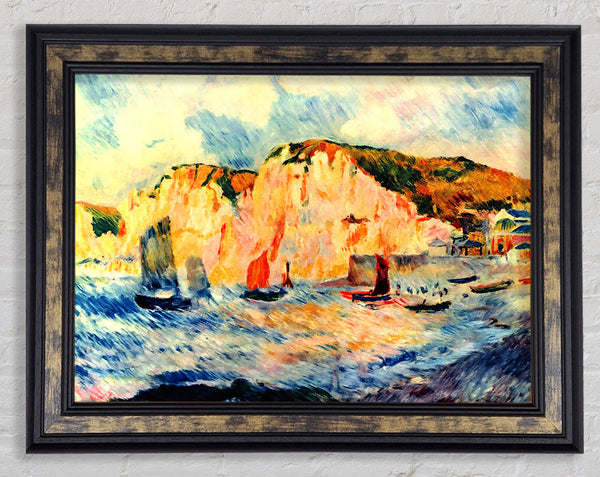 Renoir Sea And Cliffs Framed Print