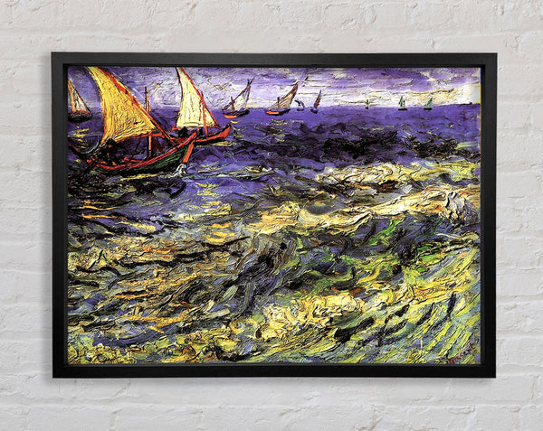 Van Gogh Seascape At Saintes-Maries Framed Print