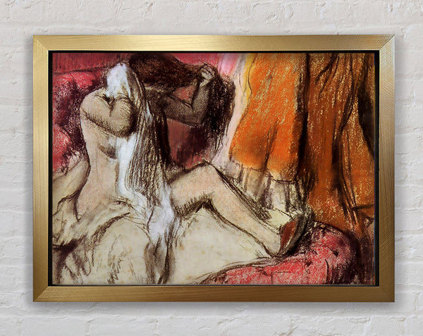 Degas, sitzender weiblicher Akt auf einer Chaiselongue