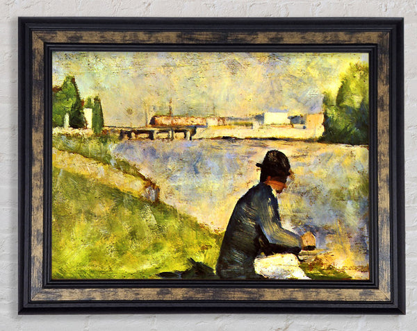 Seurat Seated Man Framed Print