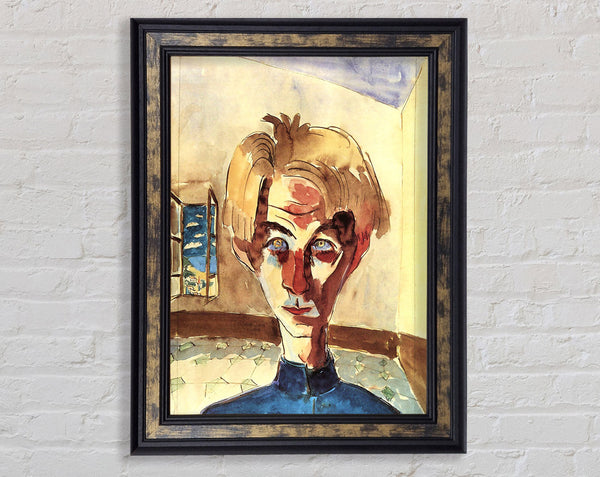 Walter Gramatte Self Portrait In A Room Framed Print