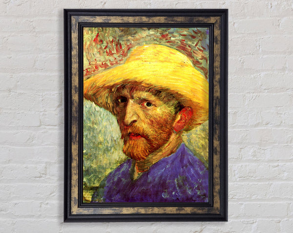 Van Gogh Self Portrait With Straw Hat 3 Framed Print
