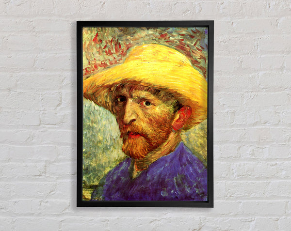 Van Gogh Self Portrait With Straw Hat 3 Framed Print