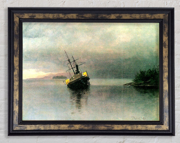 Bierstadt Shipwreck In Loring Bay Alaska Framed Print