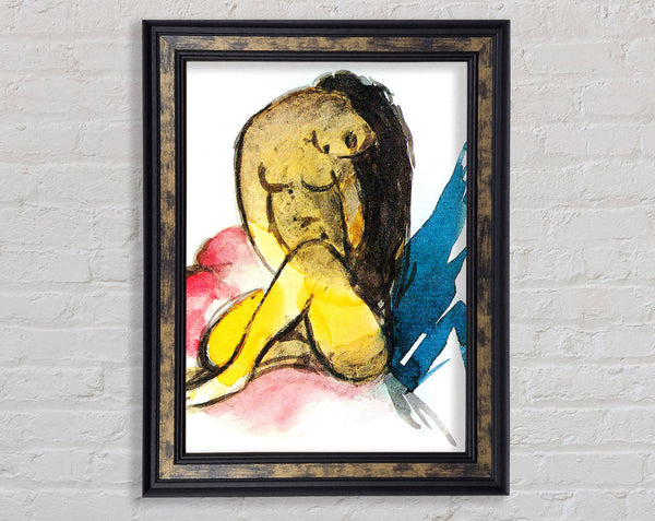Franz Marc Sitting Yellow Lady Framed Print