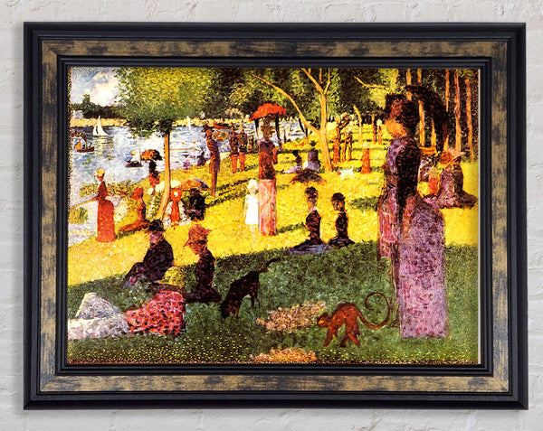 Seurat Sketch Of People Framed Print