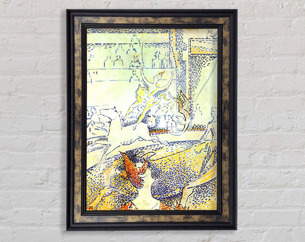Seurat Sketch Of The Circus Framed Print