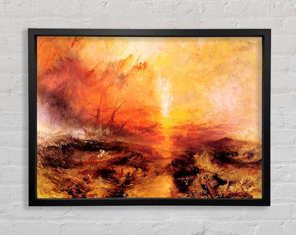 Joseph Mallord Turner Slaves Being Thrown Overboard Typhoon Approaching Framed Print