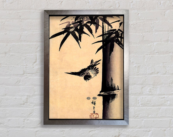 Hiroshige Spatz und Bambus 2