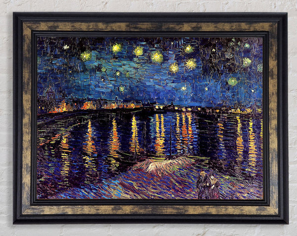 Van Gogh Starry Night Over The Rhone 2 Framed Print
