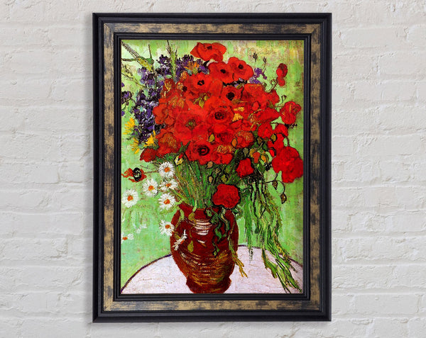 Van Gogh Still Life Red Poppies And Daisies Framed Print