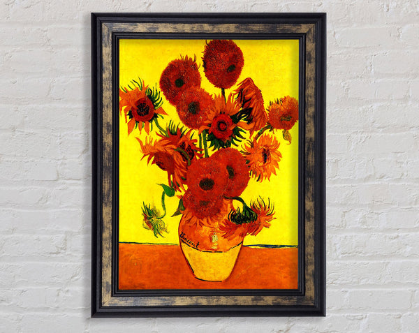 Van Gogh Still Life Vase With Fifteen Sunflowers 3 Framed Print