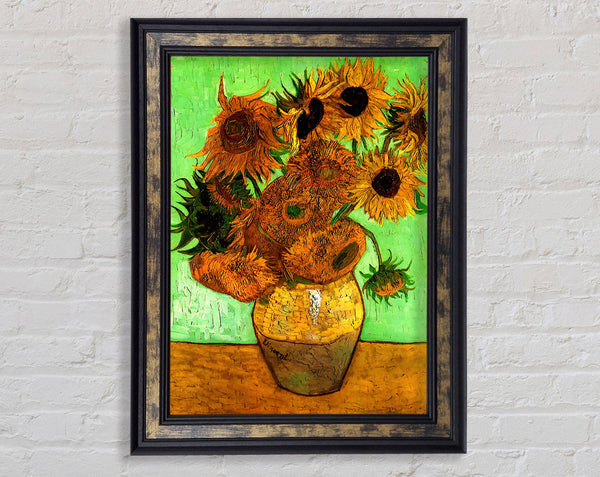 Van Gogh Still Life Vase With Twelve Sunflowers 2 Framed Print