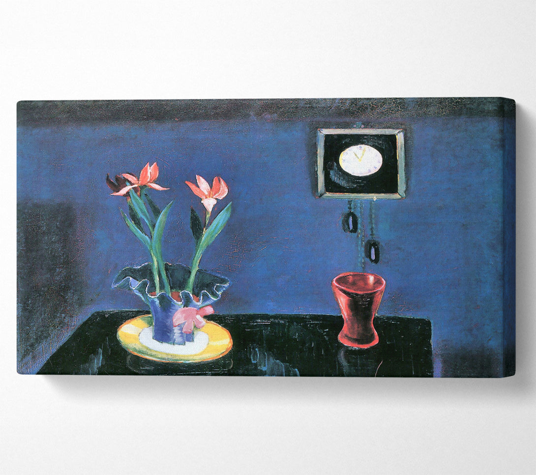  A Canvas Print of Walter Gramatte Still Life With Clock And Tulip Pot Canvas Print