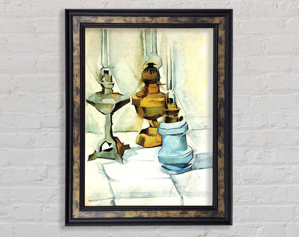 Juan Gris Still Life With Three Lamps Framed Print