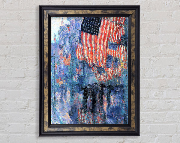 Hassam Street In The Rain Framed Print