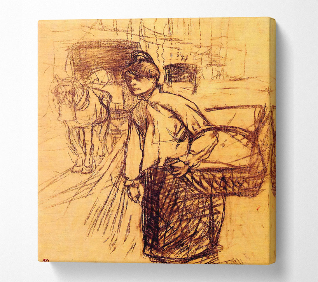  A Canvas Print of Toulouse Lautrec Study For The Washing Machine Canvas Wall Art