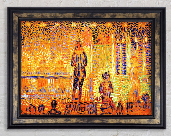 Seurat Study Of The Circus Parade Framed Print
