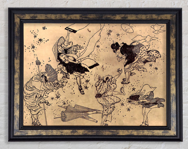 Hokusai Sudden Wind Framed Print