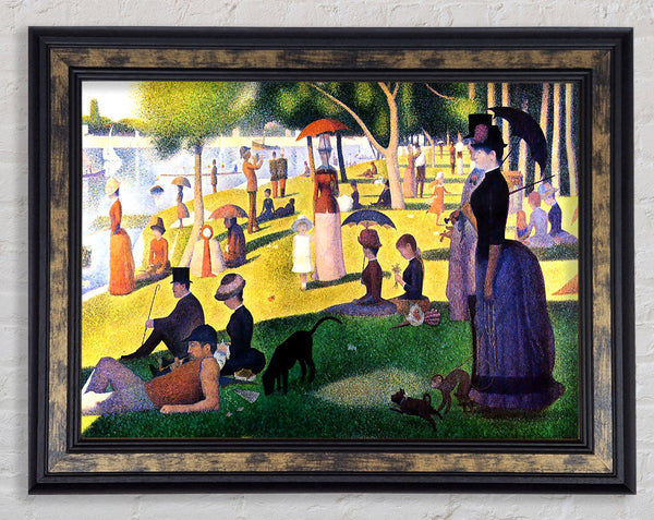 Seurat Sunday At La Grande Jatte Framed Print