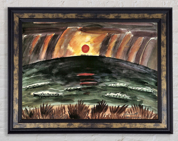 Walter Gramatte Sunset Framed Print
