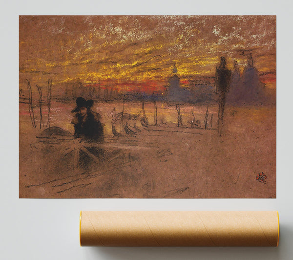 Whistler Sunset Red And Gold Print