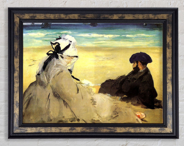 Manet Sur La Plage 1873 Framed Print