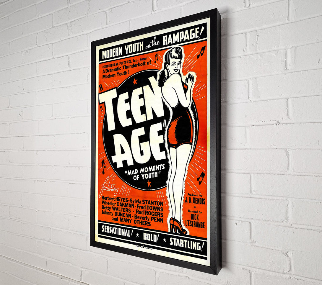  A Canvas Print of Teen Age 1944 Poster 1 Canvas Wall Art